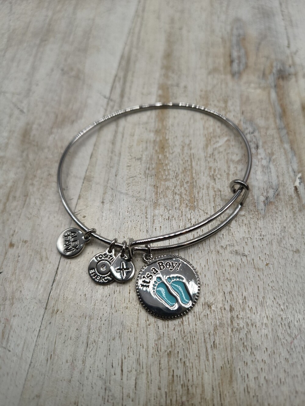 Alex & Ani Easter Silver-Tone It's A Boy Bracelet